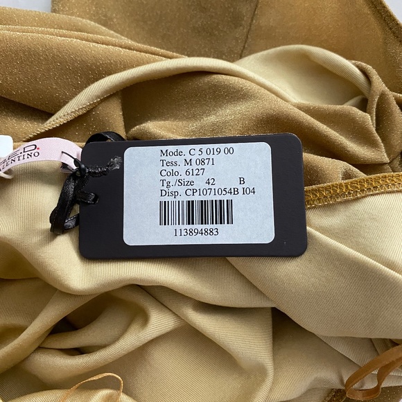 R.E.D. Valentino NWT Gold Halter Dress (42/6) - Picture 7 of 16